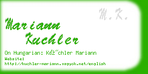 mariann kuchler business card